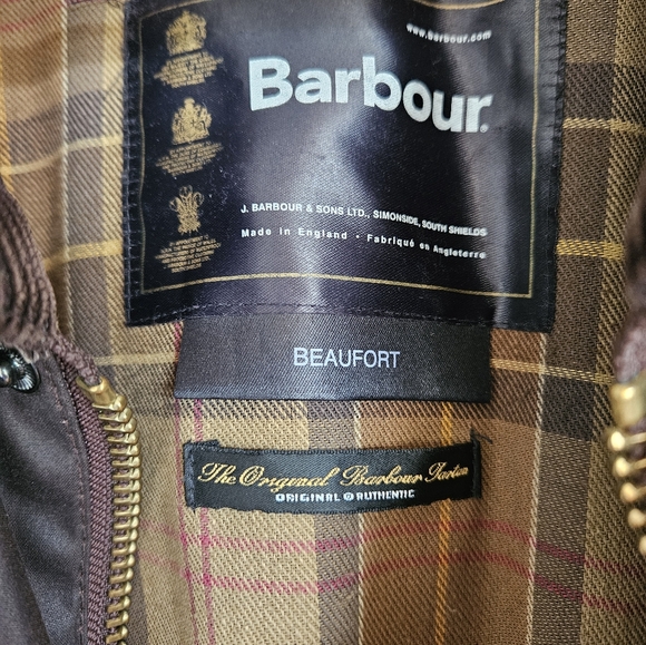 Barbour Beaufort Brown size C44, men's Large - Picture 5 of 8